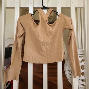 Choker Style Long Sleeve Crop Top